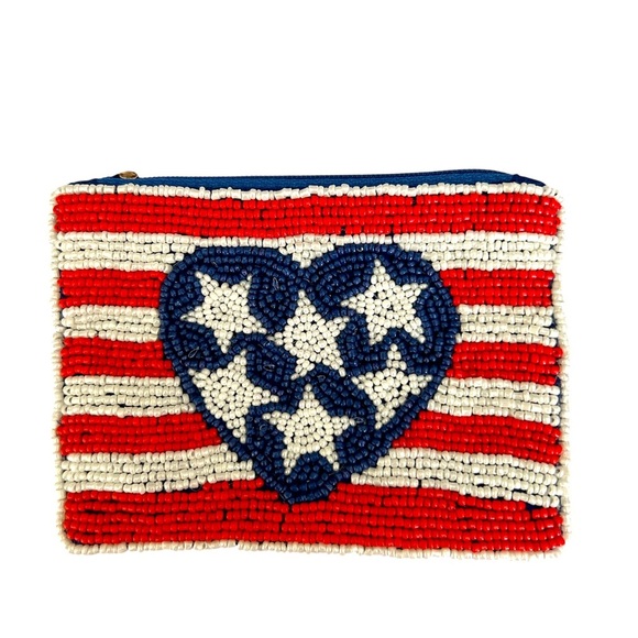 Handbags - 🇺🇸Patriotic Beaded Clutch🇺🇸